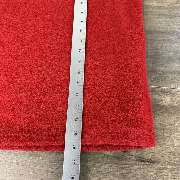 Old Navy Men's Fleece Sweater Sz Large Red Embroidered Logo Quarter Zip Pullover - Picture 12 of 13